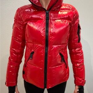 SAM. Shiny Red Puffer Jacket.